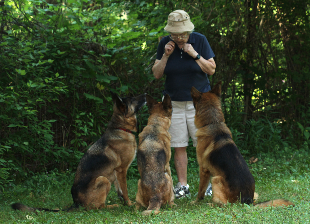 Grazyna with three of her dogs. (2012)